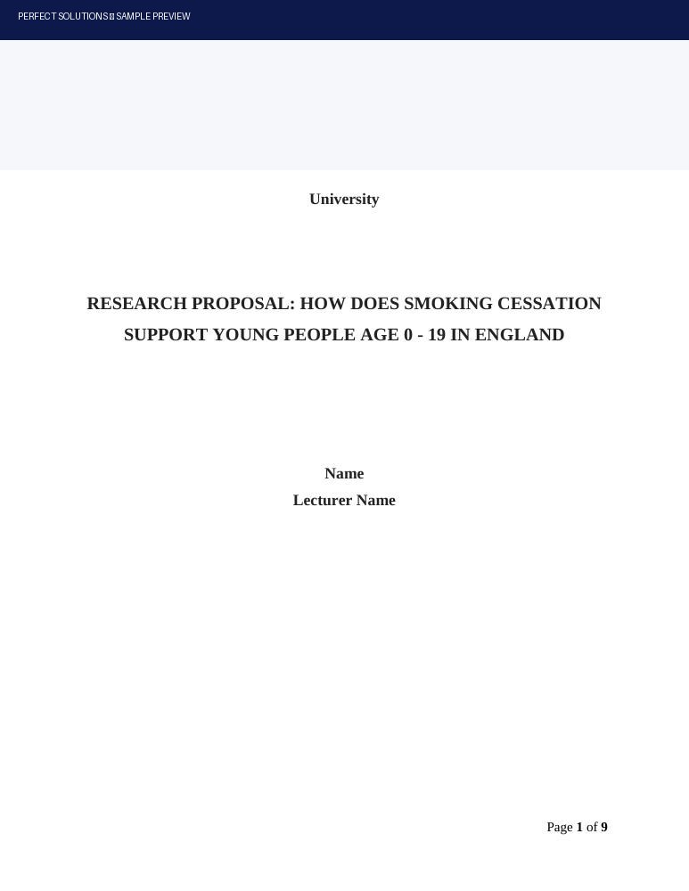 Research proposal sample preview